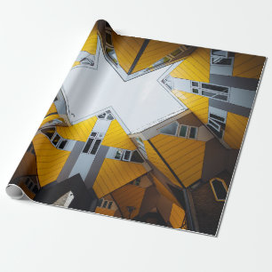 GELBE UND Graue GEOMETRISCHE GEBÄUDE Geschenkpapier