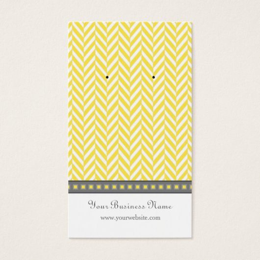 Gelbe und graue Herringbone-Ohrenkarten (Vorderseite)