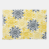 Gelbe und graue Holzkohle Moderne Blütenpracht Handtuch (Horizontal)