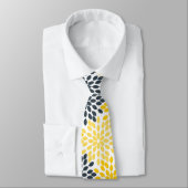 Gelbe und graue Holzkohle Moderne Blütenpracht Krawatte (Gebunden)