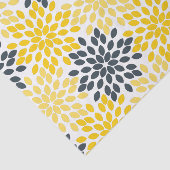 Gelbe und graue Holzkohle Moderne Blütenpracht Seidenpapier (Ausschnitt)