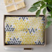 Gelbe und graue Holzkohle Moderne Blütenpracht Seidenpapier (Geschenk)