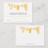 Gelbe und graue Kleine Kleidung Diaper Raffle Tick Begleitkarte (Vorne/Hinten)