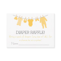 Gelbe und graue Kleine Kleidung Diaper Raffle Tick