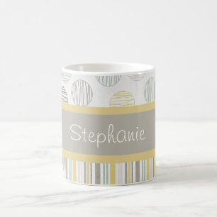 Gelbe und graue Kreise Personalisierte Kaffee-Tass Kaffeetasse