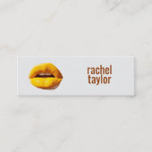 Gelbe und graue Lippen Moderne Beruflich Mini Visitenkarte (Vorderseite)