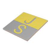 Gelbe und graue moderne Anfangsbuchstaben-Monogram Fliese (Seite)