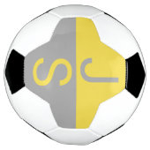 Gelbe und graue moderne Anfangsbuchstaben-Monogram Fußball (Gedreht)
