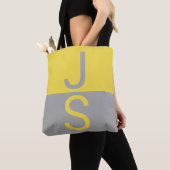 Gelbe und graue moderne Anfangsbuchstaben-Monogram Tasche (Von Nahem)