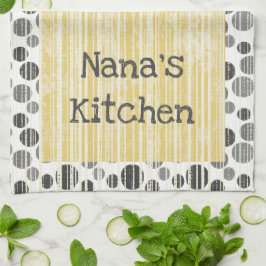 Gelbe und graue moderne Polka-Punkte Geschirrtuch