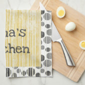 Gelbe und graue moderne Polka-Punkte Geschirrtuch (Viertel Falte)