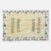 Gelbe und graue moderne Polka-Punkte Geschirrtuch (Horizontal)