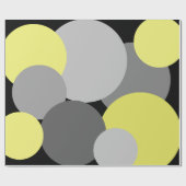 Gelbe und graue Polka-Punkte Geschenkpapier (Flach)
