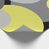 Gelbe und graue Polka-Punkte Geschenkpapier (Ecke)