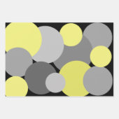 Gelbe und graue Polka-Punkte Geschenkpapier Set (Vorderseite)
