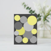 Gelbe und graue Polka-Punkte Postkarte (Stehend Vorderseite)
