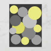 Gelbe und graue Polka-Punkte Postkarte (Vorderseite)