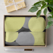 Gelbe und graue Polka-Punkte Seidenpapier (Geschenk)
