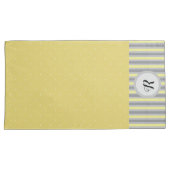 Gelbe und graue Polka-Punkte und Streifen Mit Mono Kissenbezug (Vorderseite-Rechts)