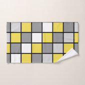 Gelbe und graue Quadrate Badhandtuch Set (Handtuch)