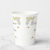 Gelbe und graue Rose Dragonfly Babydusche Pappbecher (Links)