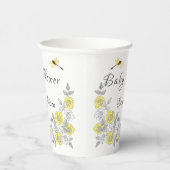 Gelbe und graue Rose Dragonfly Babyduschpapier Pappbecher (Rechts)