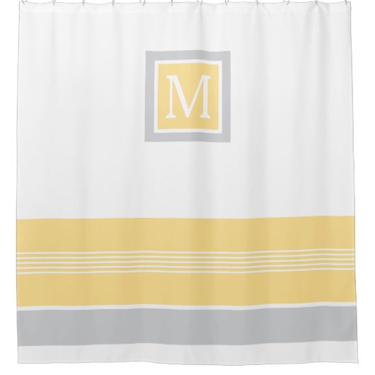 Gelbe und graue Streifen an der Grenze Duschvorhang (Vorderseite)