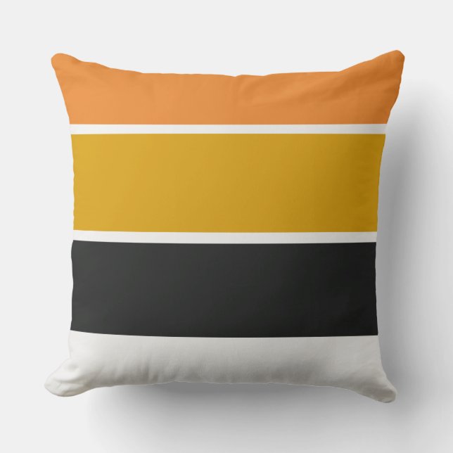 Gelbe und graue Streifen Kissen (Vorderseite)