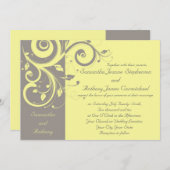 Gelbe und graue Umdrehung bei Hochzeitseinladungen Einladung (Vorne/Hinten)