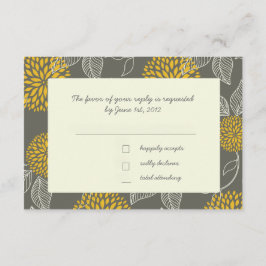 Gelbe und graue Vintage UAWG RSVP Karte