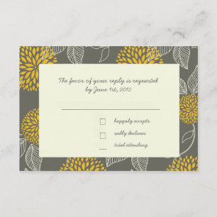 Gelbe und graue Vintage UAWG RSVP Karte