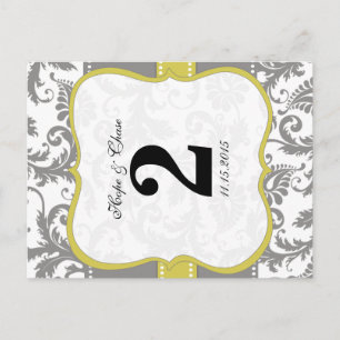 Gelbe und graue Vintage Vogelmatte Postkarte