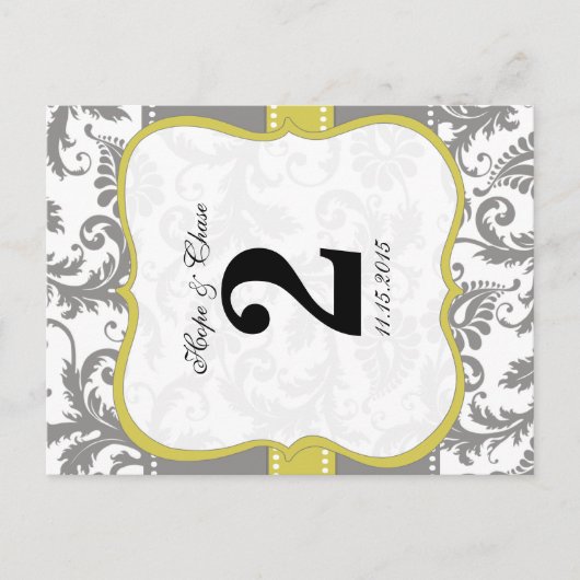 Gelbe und graue Vintage Vogelmatte Postkarte (Vorderseite)