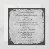 Gelbe und graue Wedding BirdcageLovebirds laden Einladung (Rückseite)