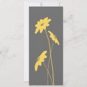 Gelbe und graue Wildblumen Hochzeitsreise Einladung (Rückseite)