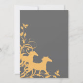 Gelbe und graue Wildpferde Einladung zur Hochzeit (Rückseite)
