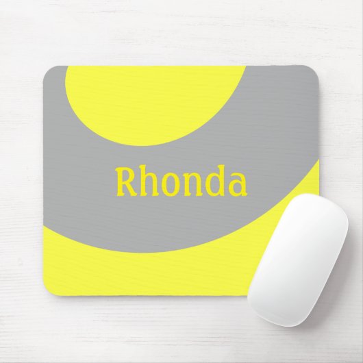 Gelbe und graue Wirbel Mousepad (Mit Mouse)