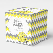 Gelbe und graue Zickzack Elefantendusche