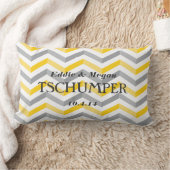 Gelbe und graue Zickzack Hochzeit Lendenkissen (Decke)