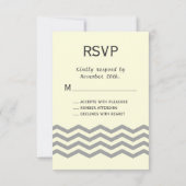 Gelbe und graue Zickzack UAWG RSVP Karte (Rückseite)