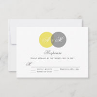 Gelbe und graue Zwillingspaare Hochzeitskarte