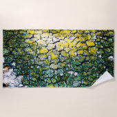 Gelbe und grüne Baumrinde Strandtuch (Vorderseite)