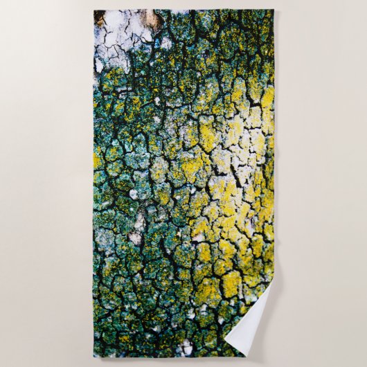 Gelbe und grüne Baumrinde Strandtuch (Vorderseite)