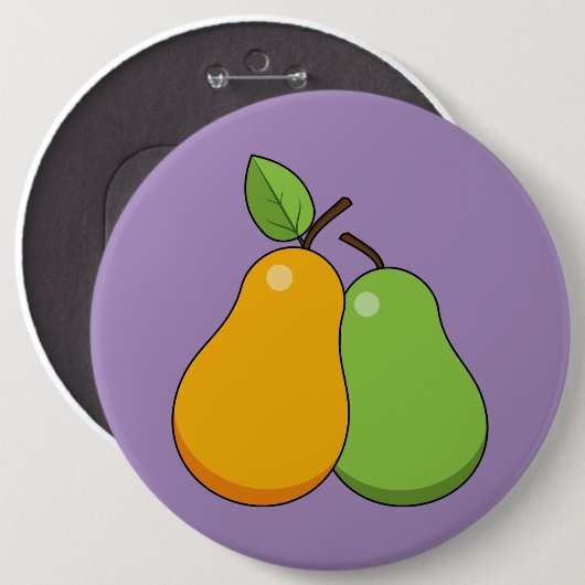 Gelbe und grüne Birnen Button (Vorne & Hinten)
