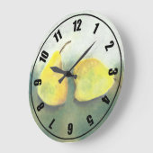 Gelbe und grüne Birnen Große Wanduhr (Winkel)