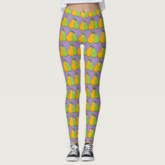 Gelbe und grüne Birnen Leggings (Vorderseite)