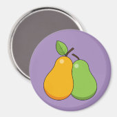 Gelbe und grüne Birnen Magnet (Vorderseite/Rückseite)