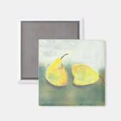 Gelbe und grüne Birnen Magnet (Vorderseite/Rückseite)