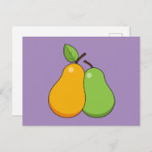 Gelbe und grüne Birnen Postkarte (Vorne/Hinten)