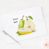 Gelbe und grüne Birnen Quadratischer Aufkleber (Umschlag)